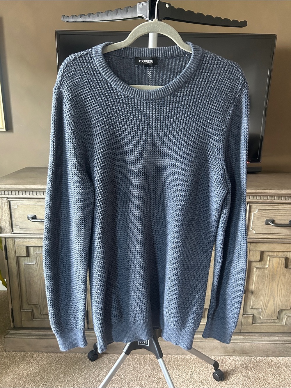 Express Men's Crewneck Sweater in Slate Blue
